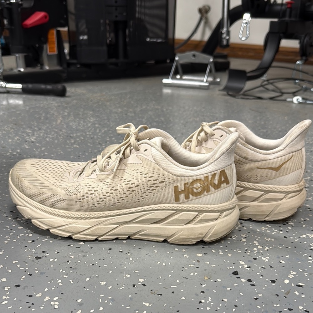 HOKA Cream Running Shoes